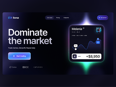 Crypto Trading platform – Sorsa Landing page crypto fintech homepage landing page ui webdesign website
