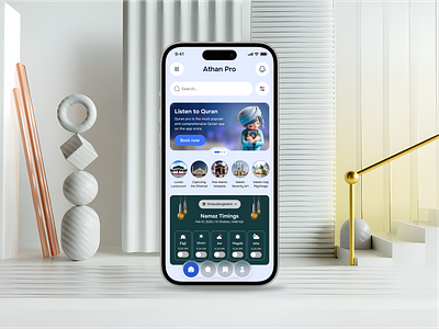 Prayer Time & Islamic Lifestyle Mobile App app design athan app athan ux islamic islamic app lifestyle mobile app mosque finder muslim app prayer alert prayer reminder prayer time qibla qibla finder worship