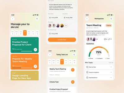 Task Management Mobile App andriod app app ui design application ios mobile mobile app mobile app design native app shedule shedule management app task app task application task management app to do app ui uiux userinterface ux