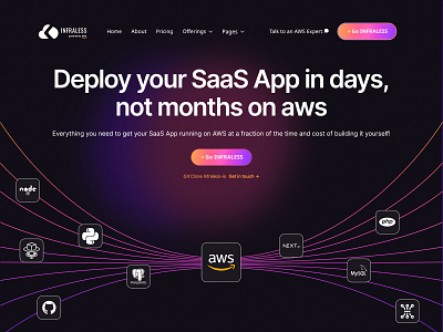 Infraless AWS SaaS Launch UI businesswebsite