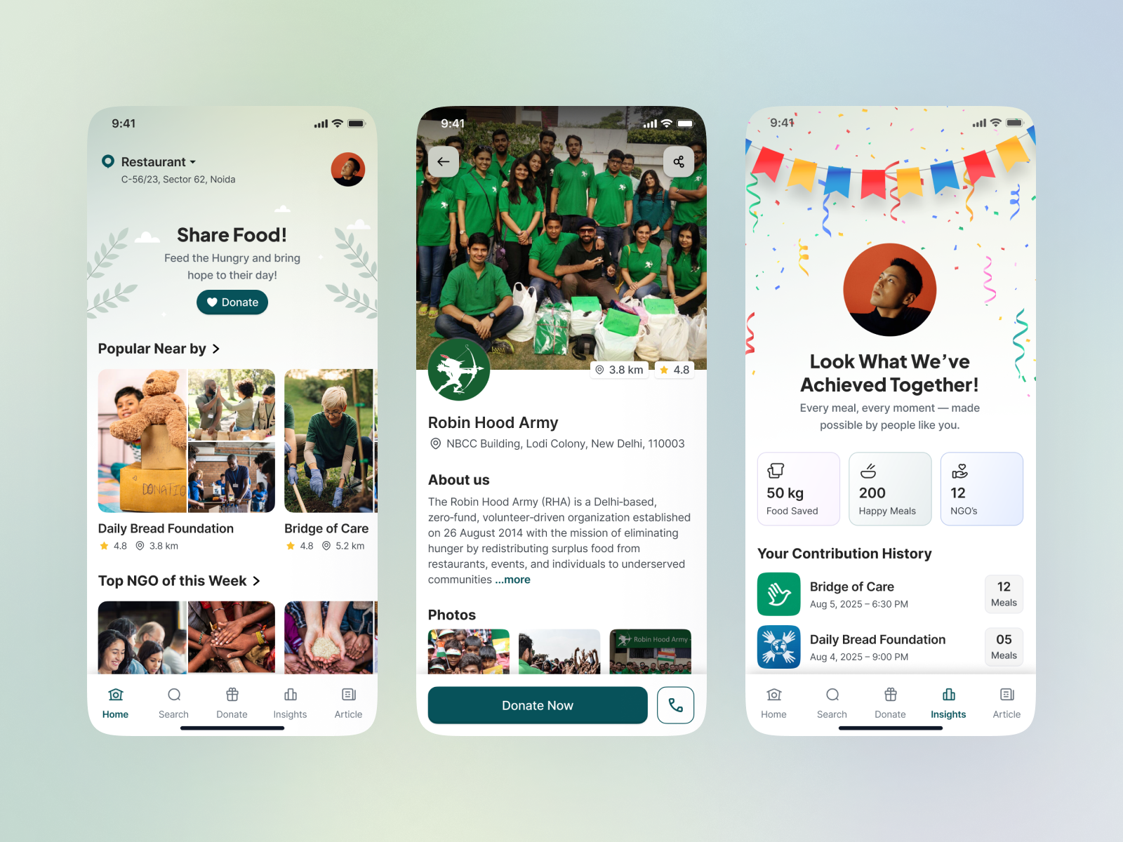 Food Donation App app charity app design donation app food mobile app ngo non profit reduce food waste ui ux waste