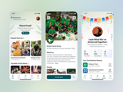 Food Donation App app charity app design donation app food mobile app ngo non profit reduce food waste ui ux waste