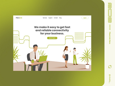 00030 - FibreLink Hero fibre internet internet provider landing page ui web design