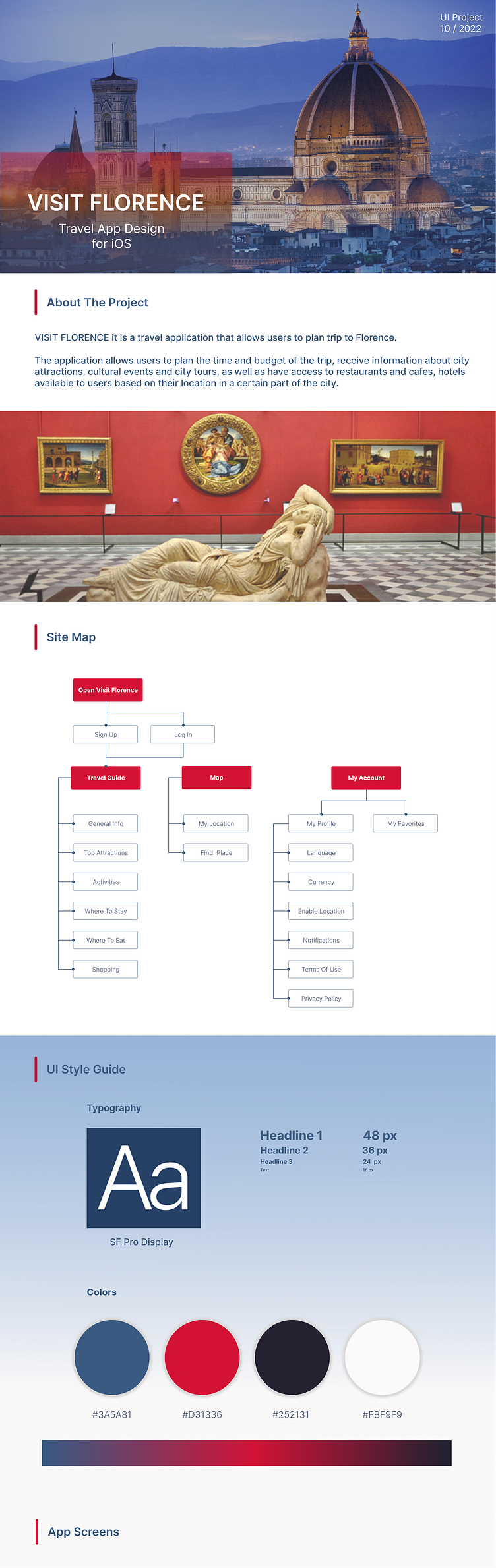 Visit Florence iOS App UI Project by Hanna Petrova on Dribbble