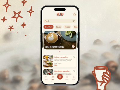 Coffee shop (cafe’) - Mobile App bonus program clean coffee app cozy vibes design design system digital experience mobile mobile app mobile experience navbar navigation responsive rewards ui ux