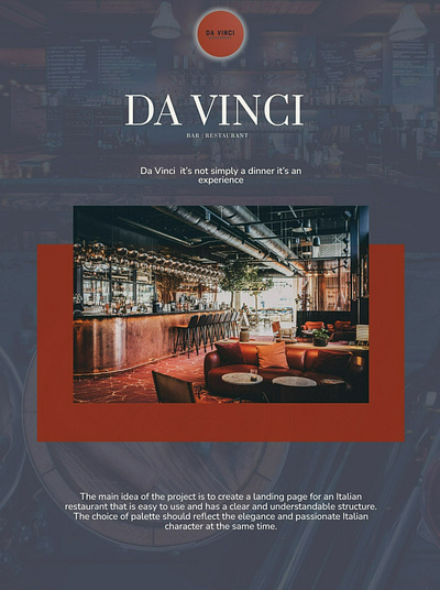 DA VINCI Restaurant Web Design branding design figma ui ux website