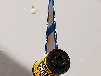 Caught on film 3d animation branding cgi character design foreal illustration logo
