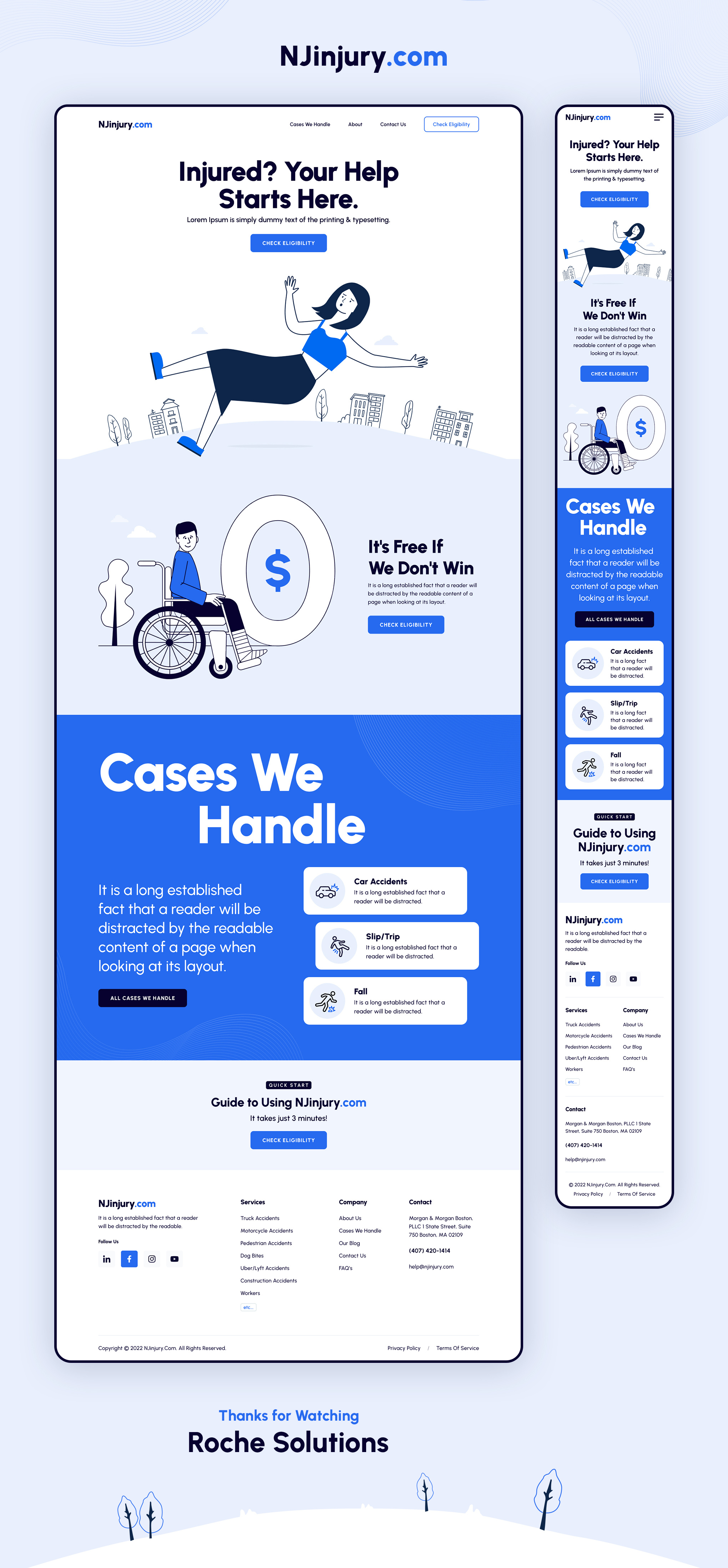 NJinjury landing page ui