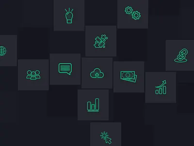Icons set dark design system icon kit library navigation set svg typography