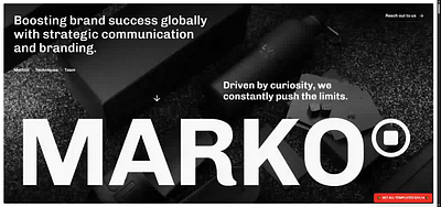 Marko - website designed for branding agencies branding landing page ui web design webflow