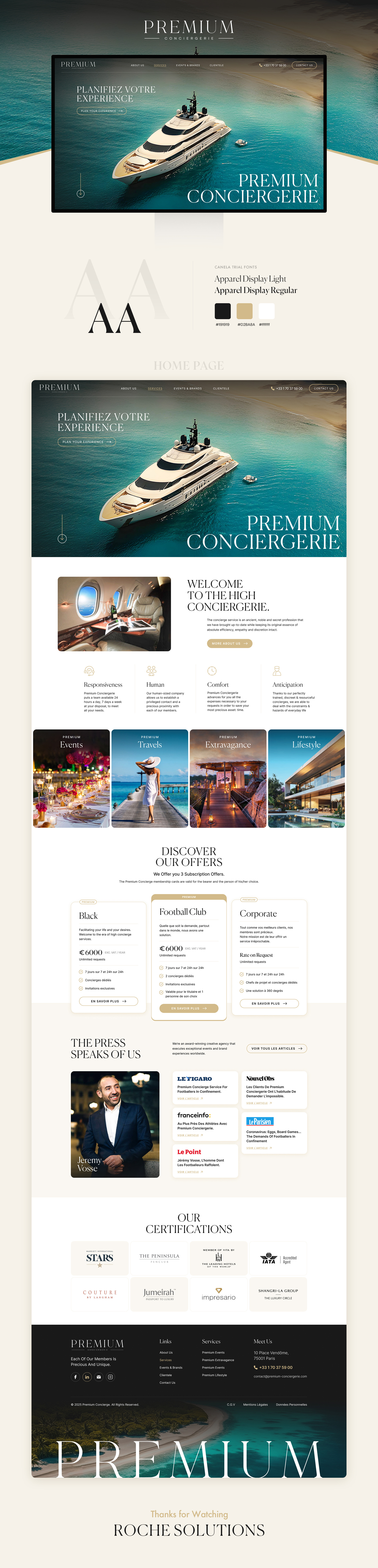 Premium Conciergerie landing page