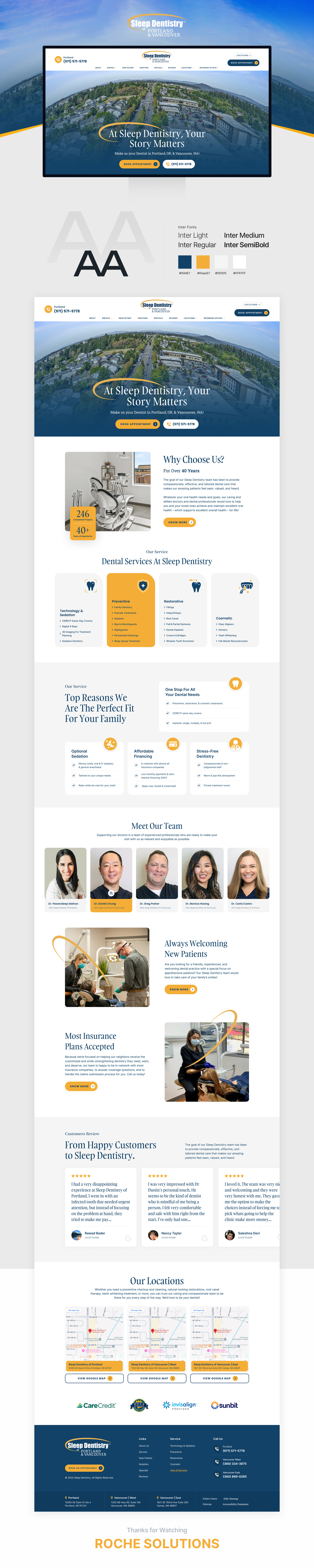 Sleep Dentistry landing page ui