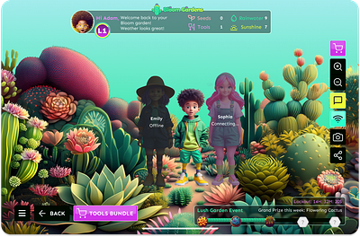 Bloom Gardens 3d app gaming logo ui
