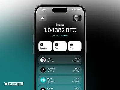 Crypto Wallet Mobile App app crypto dashboard design figma finance fintech portfolio ui ux web3
