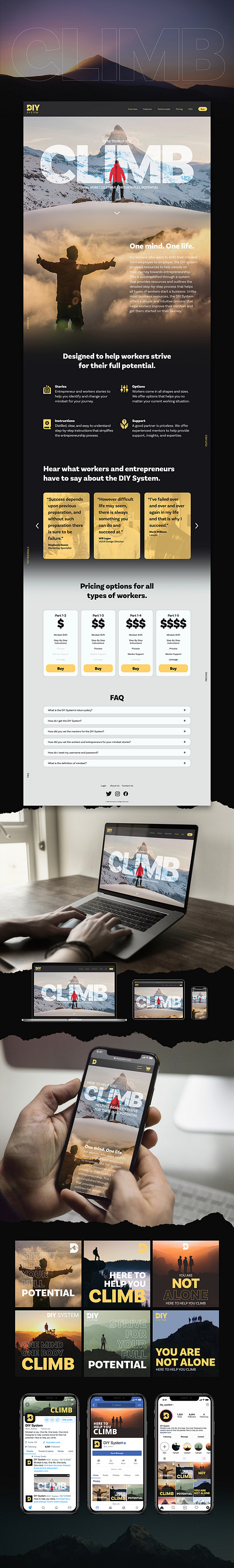Climb: DIY System art direction branding design design thinking graphic design illustration logo photography ui ux