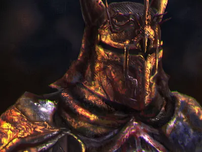 Fiery Armor armor castle character design dark fantasy fantasy illustration knight magical medieval mythical warrior