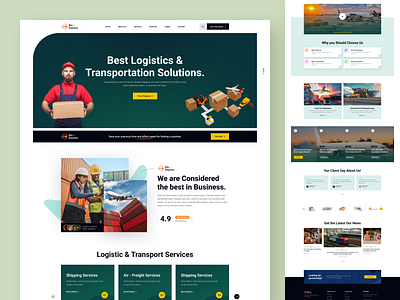 Dio Express - Cargo Shipping Design Website | Landing Page airfreight branding cargo clean courier creative delivery design export illustration import logistics logo minimal shipping transport truck truckerslife warehouse website