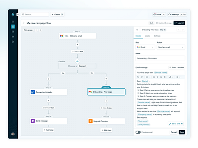 Lead Generation Workflow App 🚀 app automations b2b builder clean conditions conditions builder integrations lead generation leads logic logic filters minimal saas sidebar ui ux web app workflow workflow builder