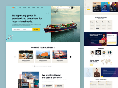 Dio Express - Ocean Cargo Design Website | Landing Page branding clean creative design freight illustration import landingpage logistics logisticscompany minimal shipping supplychain transport transport solution transportation truck trucking warehouse website