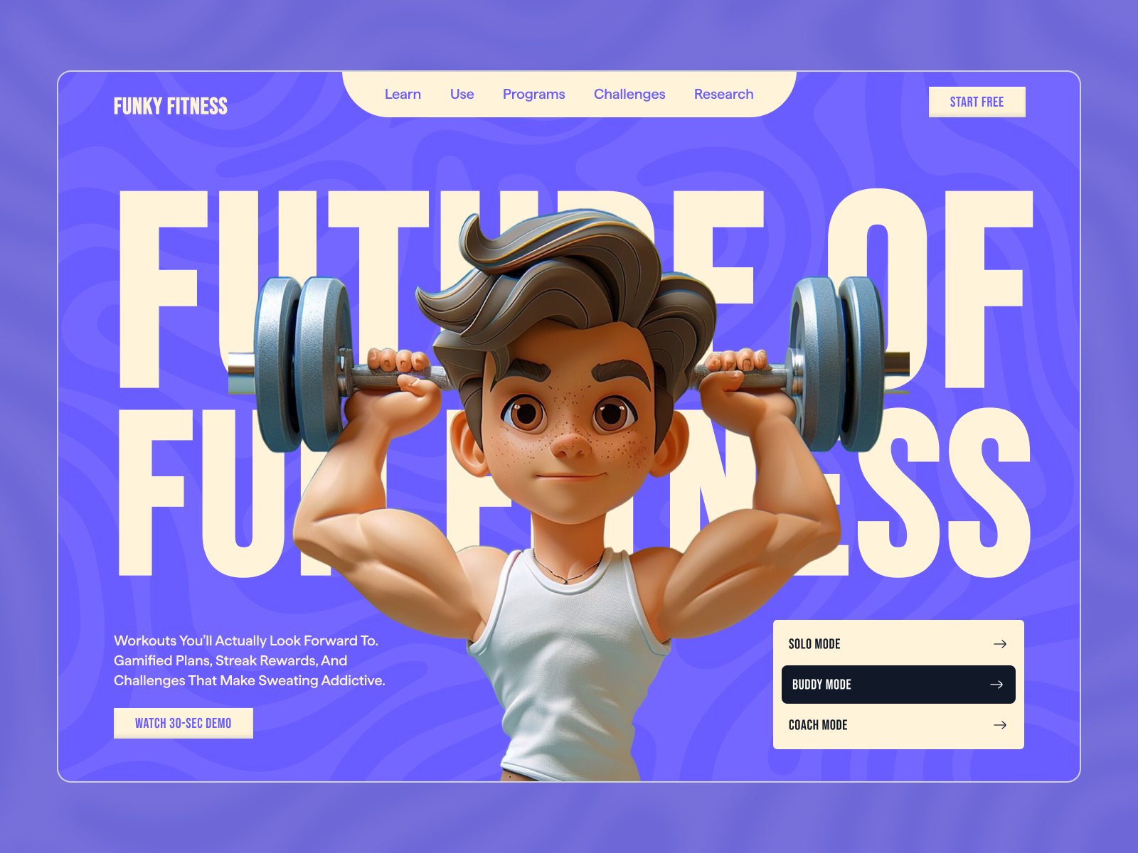Funky Fitness - Fitness Landing Page fitness landing page fitness website funky website funky website design hero section landing page ui design ux design web design website design