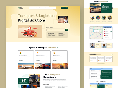 Dio Express - Logistics Design Website | Landing Page airfreight branding cargo clean courier delivery design export freight illustration import logistics logistik minimal shipping transport transportation trucking truckinglife warehouse