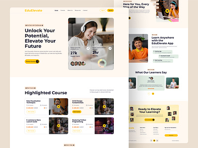 Online Education Website Design course education graphic design landing page ui uiux ux web website