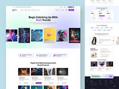 Seken - Ai image generator from text | Landing Page branding character ai clean creative design design design process envato marketplace explore figma design graphic design landingpage minimal perplexity ai text to image textpost webflow design workflow