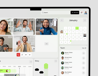 Syncy – AI Video Communications Platform app artificial intelligence chat clean communication conference crm dashboard event live meeting mobile app online meet platform product design saas ui ux video video call