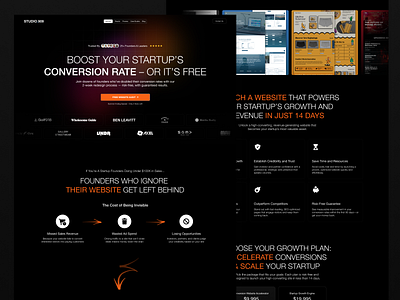 Studio.909 Website Design for Startup Founders - Landing Page ai artificial intelligence ecommerce figma founder funnel futuristic graphic design landing page marketing modern saas services startup tech web app web design webflow website