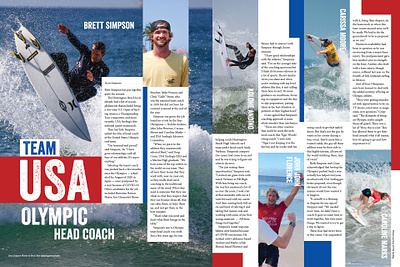 Olympic USA Surf Team Editorial editorial design graphic design print design publication design