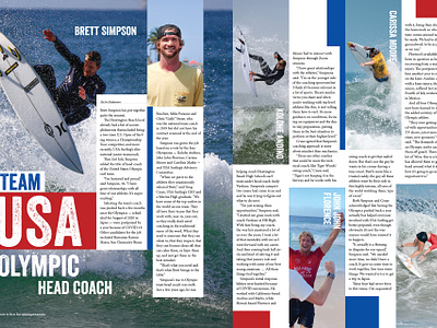 Olympic USA Surf Team Editorial editorial design graphic design print design publication design
