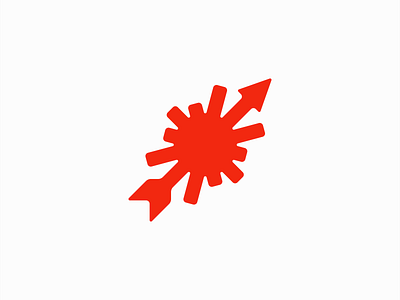 Arrow And Virus Logo abstract arrow branding contagion design geometric health healthcare icon illustration logo mark medical protection red vector viral virus