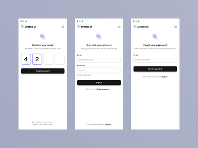 Mobile onboarding — Untitled UI 2fa create account form onboarding sign up ui design user interface