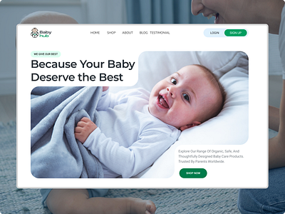 Modern & Parent-Friendly Baby Care UI design eccommerce hero section homepage landing page marketplace ui design web ui website design