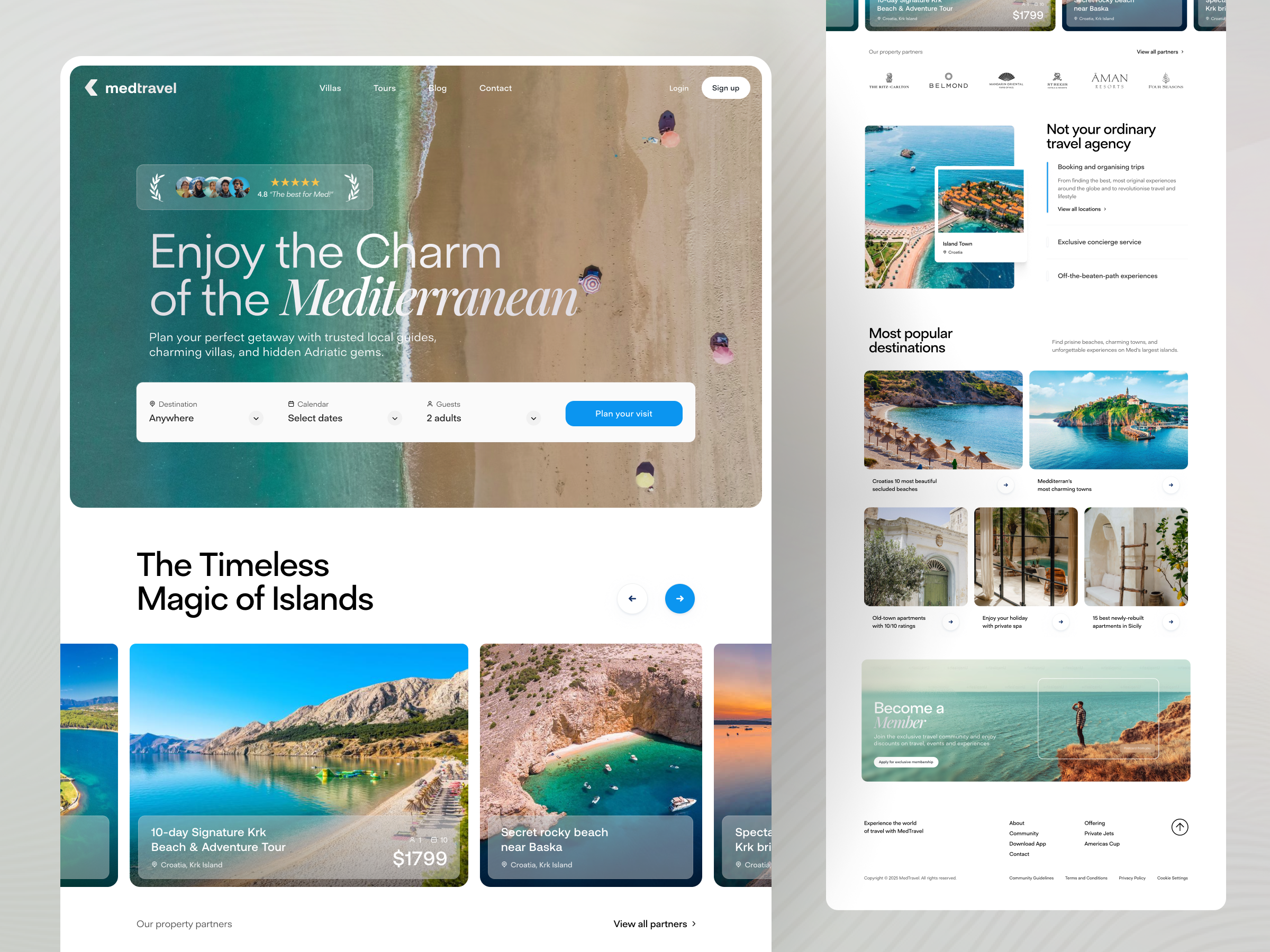 Example of Travel landing page rebound