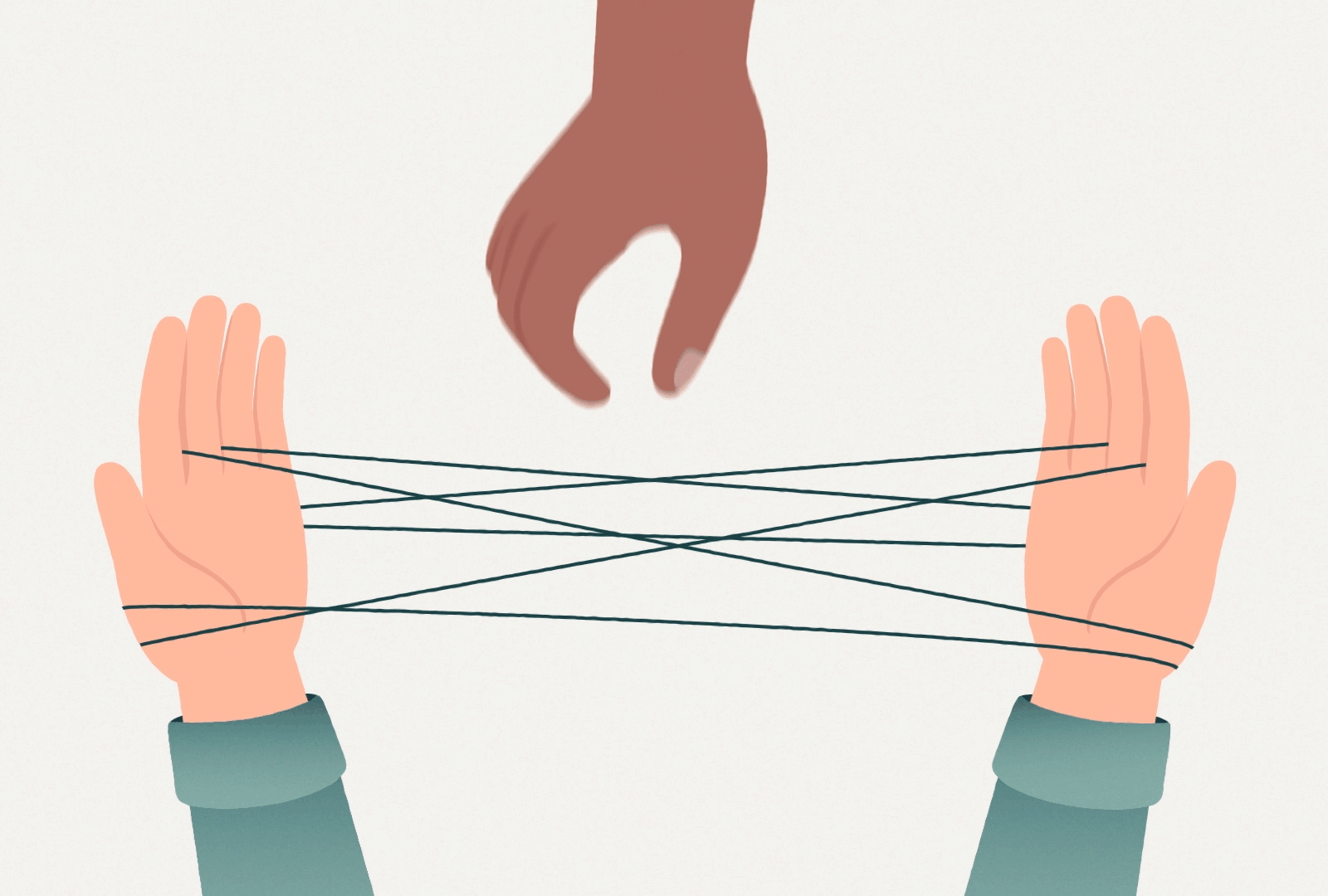 Cat's Cradle, for Claimatic 2d 2d animation after effects animation cats cradle game hands illustration motion motion graphics rope string