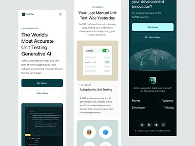 SoftQA - Mobile Responsive automation tool b2b clean dipa inhouse generative ai mobile mobile responsive modern design modern ui quality assurance saas startup ui uiux ux