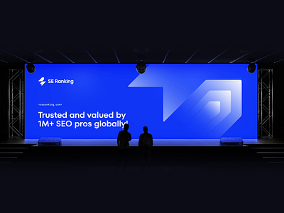 SE Ranking - Stage Banner animation banner blue brandbook branding design graphic design layout mockup motion motion graphics rebranding se ranking stage typography unikorns