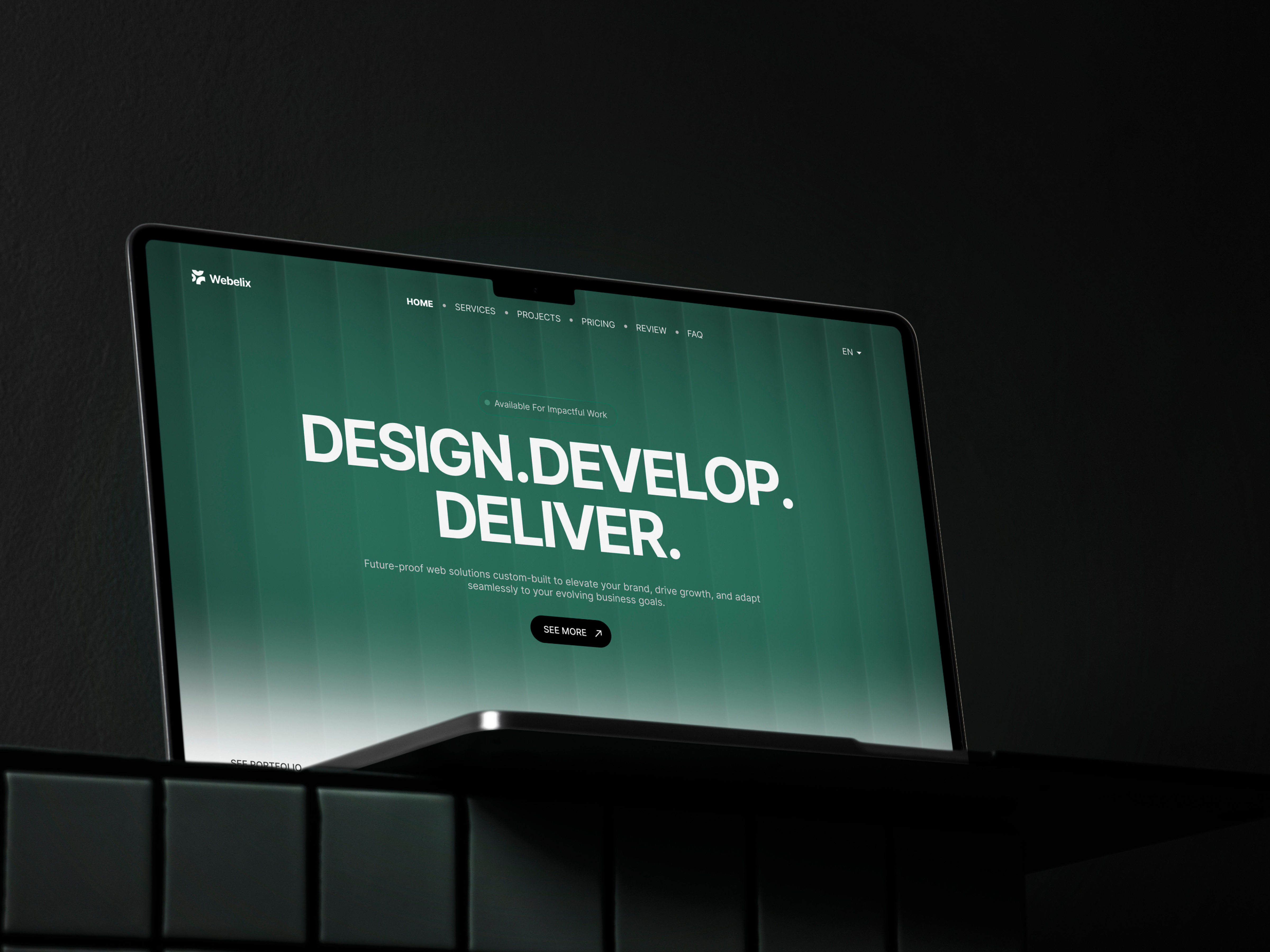 Webelix - Software Development & UIUX Design Agency Website company website design development website dribble best shot home page landing page modern web mvp website netro netrosystems saas sea green trending shot uiux web design agency web page web ui webflow design website design website uiux