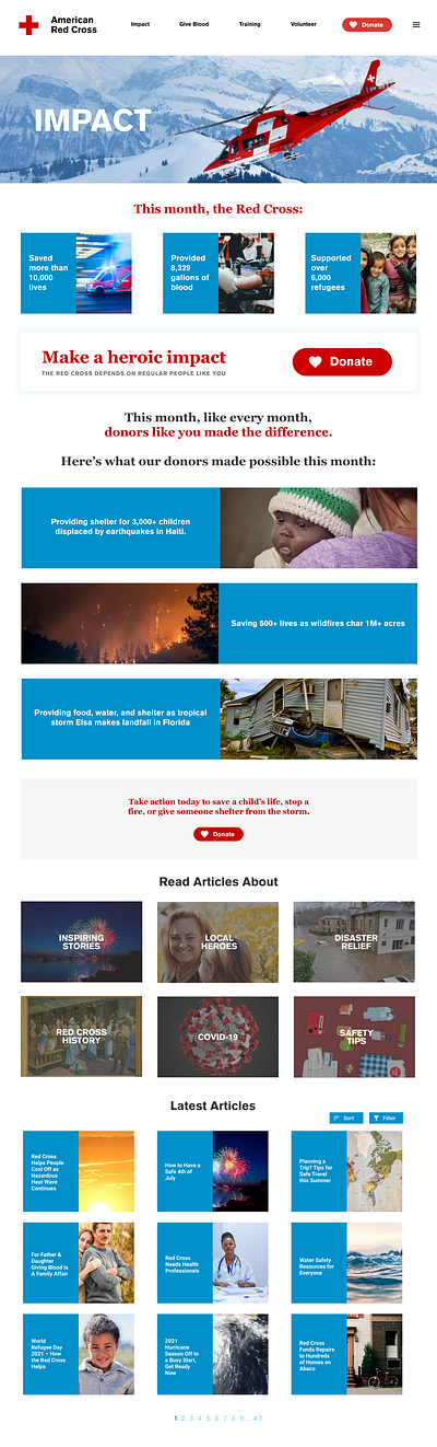 Redesigning the Red Cross News Page design ui ui ux ui design uidesign uiux website