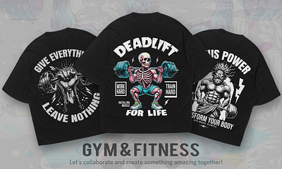 Creative Gym & Fitness T-Shirt Design deadliftforlife design fitnessapparel fitnessdesign graphic design gymtshirtdesign logo premium streetwear streetwear streetwear design strengthtraining t shirt design t shirt