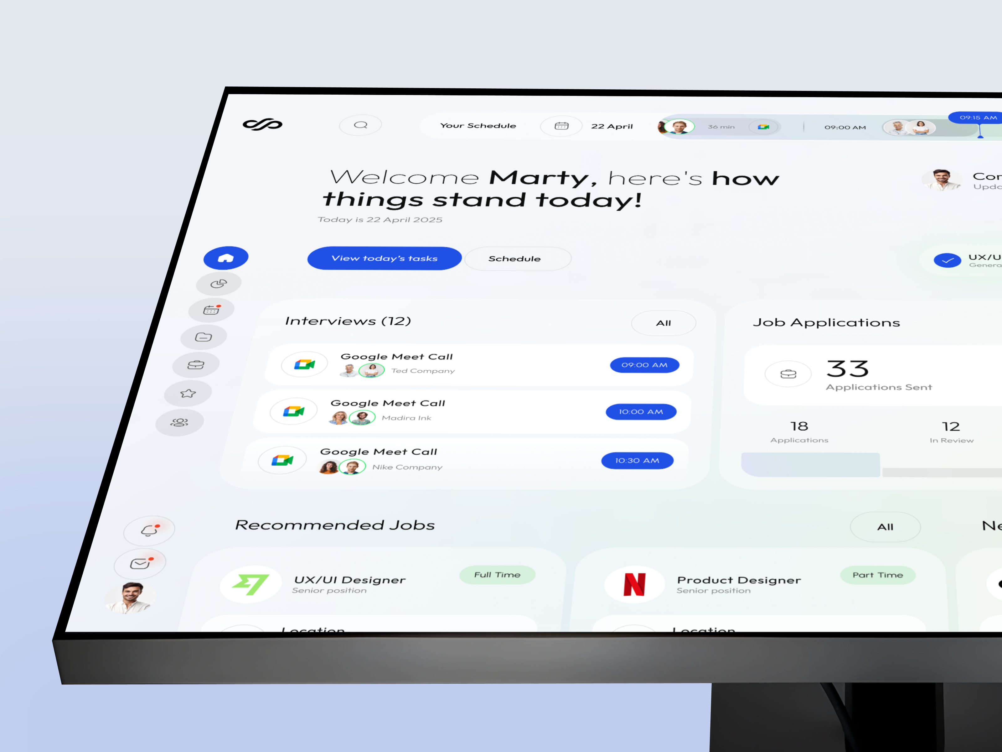 Nomio - Freelance Web Dashboard 3d ai app b2b business crm dashboard design freelance interface job meeting product saas software ui ux web web design work