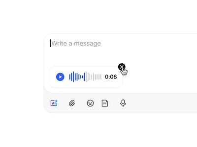 🔴 chat box message play record recording rich text editor slack stop toolbox