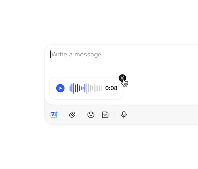 🔴 chat box message play record recording rich text editor slack stop toolbox
