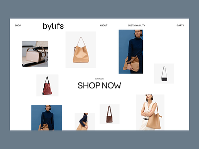 Bylifs: Main page interactions animation bags ecomm econnerce fashion handbags interaction landing loading main page minimal scroll shop store web