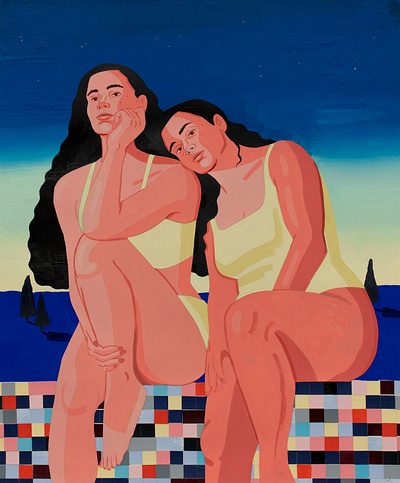 Summer Sunsets character gouache illustration personal work summer illustration texture
