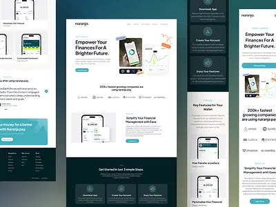 Naranja - Personal Fintech Landing Page agency app clean company creative design fintech homepage landing page minimal naranja office startup ui ux website