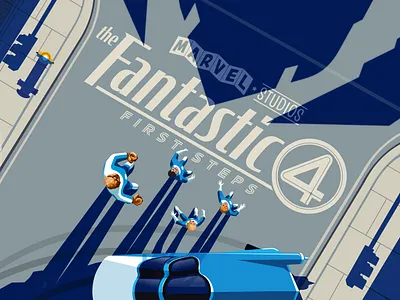 Fantastic Four: First Steps Poster character digital film poster folioart illustration poster vector