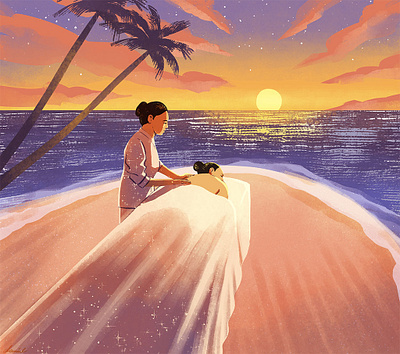Maldives Beaches character digital editorial folioart illustration texture travel travel illustration