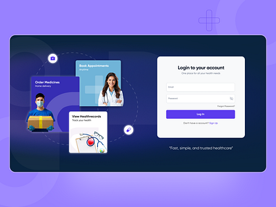 Healthcare Portal Login Page health health monitoring healthcare healthux login page medicine ui design ux design webpage